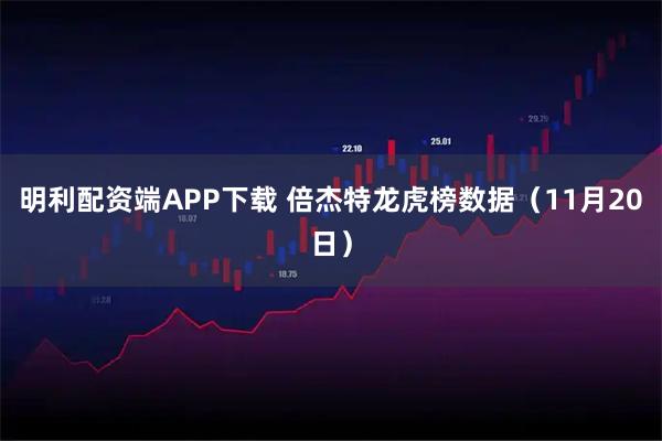 明利配资端APP下载 倍杰特龙虎榜数据(11月20日)